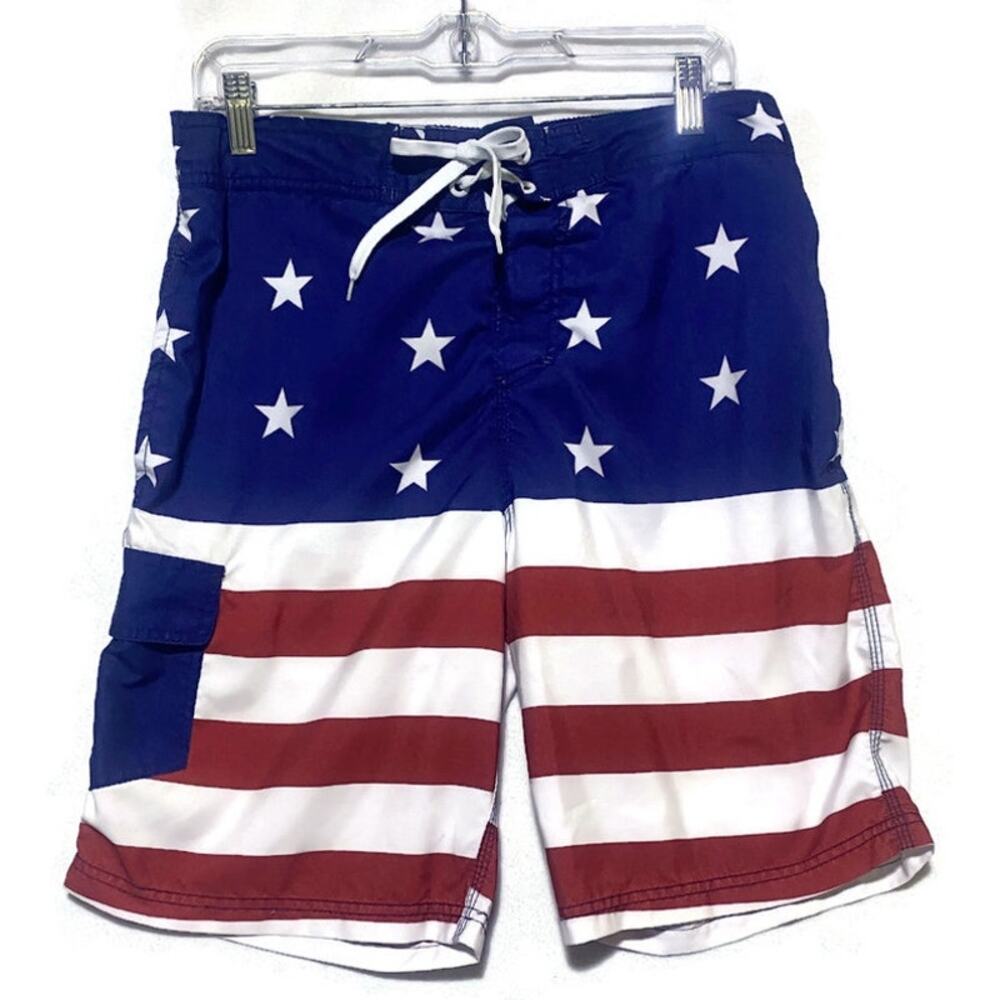 Bioworld Board Shorts Swim Suit Men's Size Large Stars & Stripes USA Patriotic